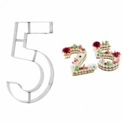 Budget ❤️ Grand Emporte Pièce Inox Chiffre 5 32x18 cm 😀