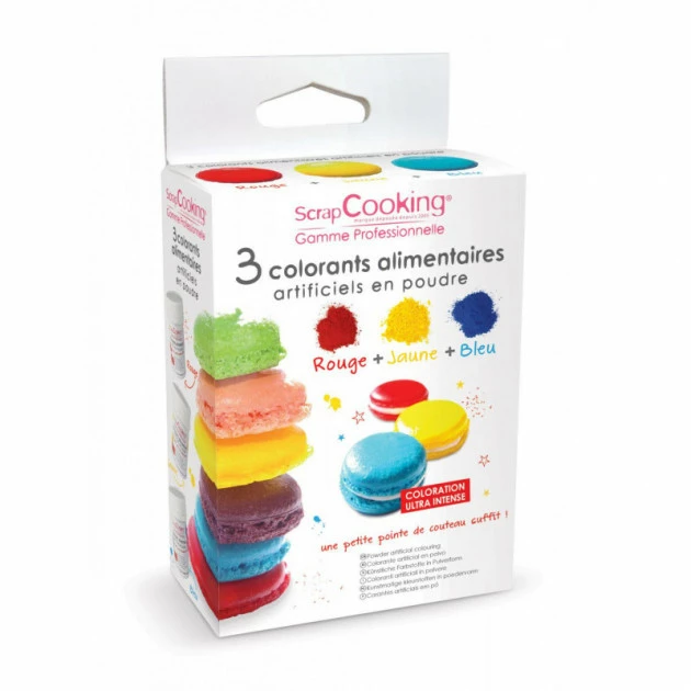 Lot de 3 Colorants Alimentaires en Poudre Rouge / Jaune / Bleu Scrapcooking Grosses soldes ???? Lot de 3 Colorants Alimentaires en Poudre Rouge / Jaune / Bleu Scrapcooking ???? -Magasin de vente Emile Henry lot de 3 colorants alimentaires en poudre rouge jaune bleu scrapcooking