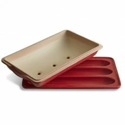 Nouveau ⌛ Moule 3 Baguettes Emile Henry 39 cm Couleur Grand Cru ❤️ -Magasin de vente Emile Henry moule 3 baguettes emile henry 39 cm couleur grand cru 1