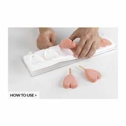 Meilleur prix ⭐ Moule à glace silicone 12 mini coeurs avec bâtonnets SilikoMart ???? -Magasin de vente Emile Henry moule a glace silicone 12 mini coeurs avec batonnets silikomart 2