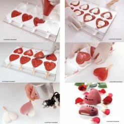 Offres ???? Moule à glace silicone Coeur 8 empreintes avec bâtonnets SilikoMart ???? -Magasin de vente Emile Henry moule a glace silicone coeur 8 empreintes avec batonnets silikomart 2