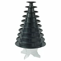 Budget 🎁 Pyramide à Macaron vertical 10 plateaux amovibles - Version Noire 🌟